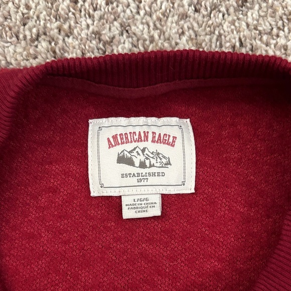 American Eagle Outfitters Burgundy Crewneck Sweater - Picture 2 of 7